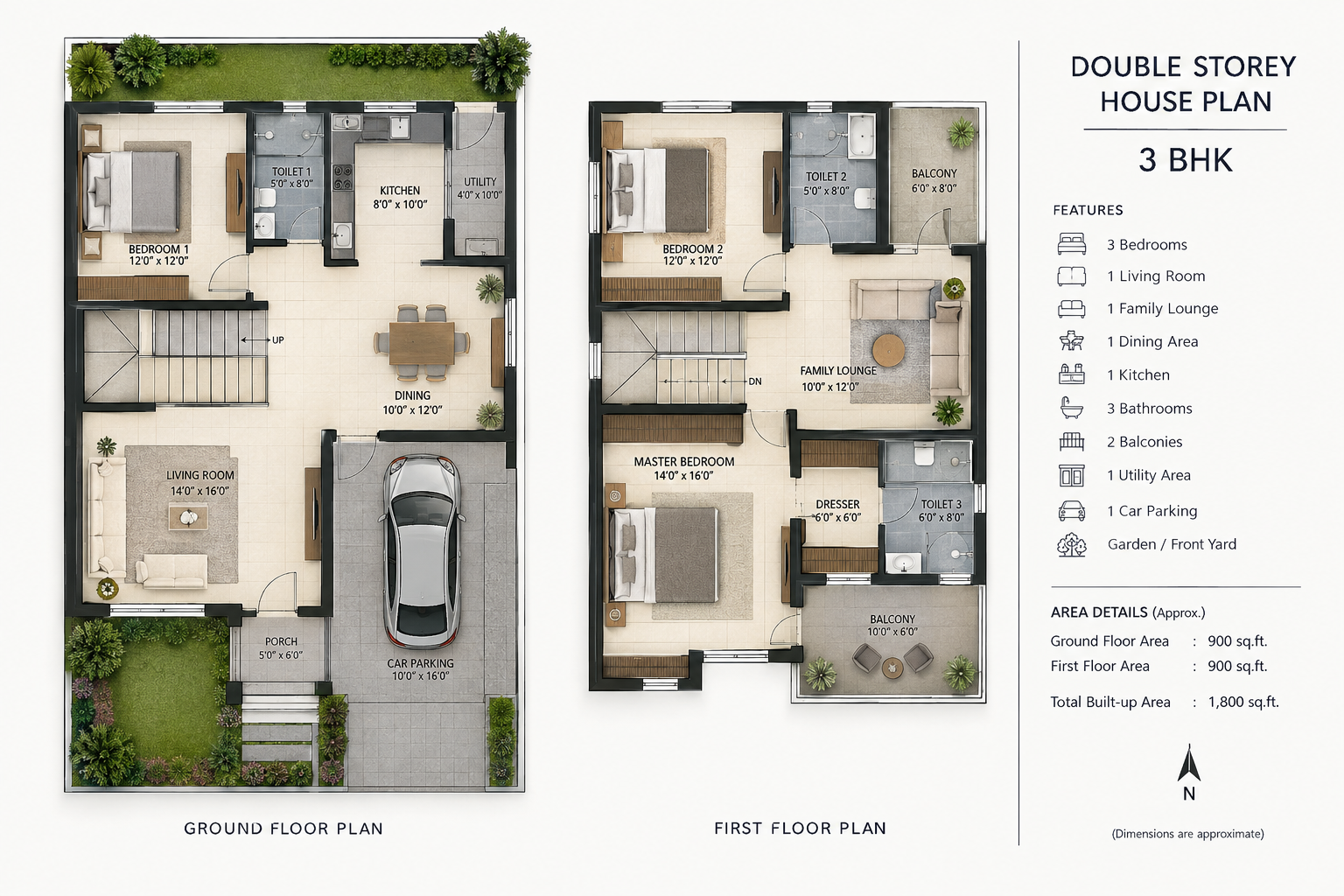 Double Storey Floor Plan